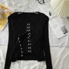 Set: Bell-sleeve Cardigan + Tank Top