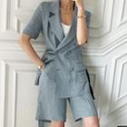 Short-sleeve Double Breasted Blazer / Dress Shorts