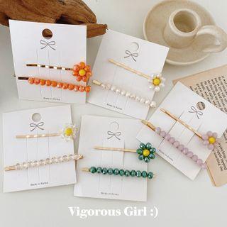 Flower / Bead Hair Pin