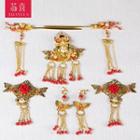 Bridal Set: Tasseled Hair Stick + Earring + Hair Clip