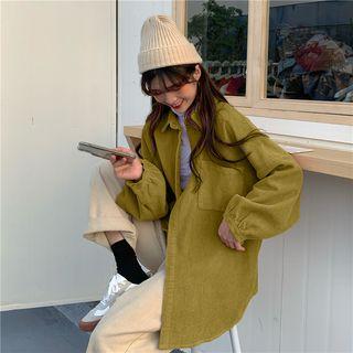 Lantern-sleeve Corduroy Shirt