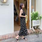 Ruffled Daisy Pattern Long Dress