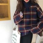 Braid Trim Tweed Loose-fit Pullover / Knit Midi Skirt