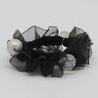 Faux Pearl Mesh Hair Tie Black - One Size