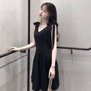 Sleeveless Bow Accent Mini A-line Dress / Camisole Top