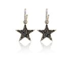 Rhinestone Star Dangle Earring Black - One Size