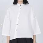 3/4-sleeve Asymmetrical Shirt White - One Size