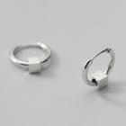 Cube Sterling Silver Hoop Earring 1 Pair - Silver - One Size