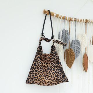 Leopard Print Velvet Tote Bag