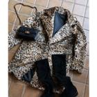 Leopard Faux-fur Coat Brown - One Size