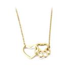 Simple And Creative Plated Gold Hollow Heart-shaped Cat Claw 316l Stainless Steel Necklace Golden - One Size