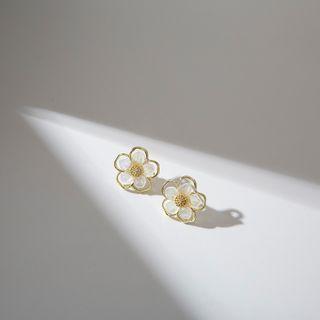 Flower Ear Stud 1 Pair - Flower Ear Stud - Gold - One Size