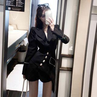 Single-breasted Blazer / Irregular Mini Skirt