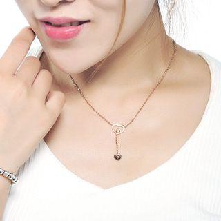 Rhinestone Heart-drop Necklace