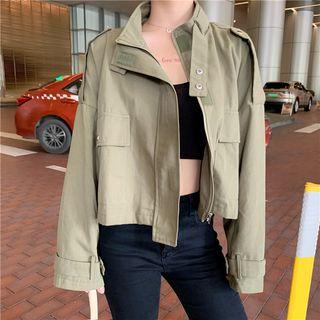 Loose-fit Cargo Long-sleeve Trench Jacket