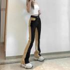 Two Tone Boot-cut Pants