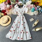 Fruit Embroidered Puff-sleeve Dress (various Design)