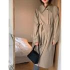 Hidden Button Trench Coat With Belt