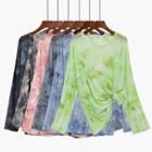 Round-neck Two Tone Tie-dye Oversized Top