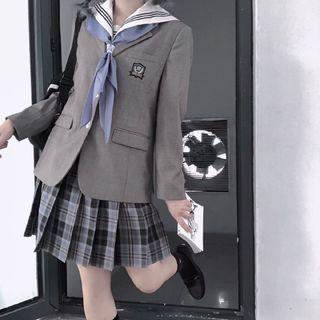 Logo Embroidered Single-breasted Blazer / A-line Skirt / (various Designs)