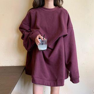 Long-sleeve Asymmetric Ruffled Sweatshirt