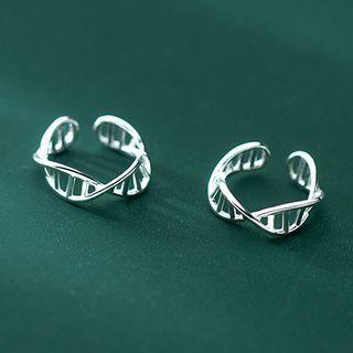 Double Helix Sterling Silver Cuff Earring 1 Pair - S925 Silver - Silver - One Size