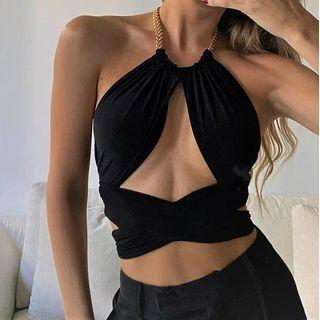 Halter Cutout Corp Top