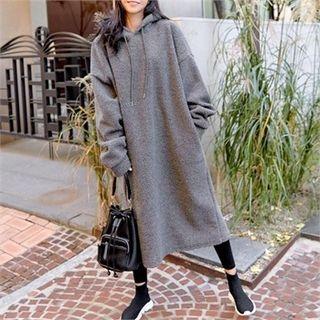 Sherpa-fleece Oversized Long Hoodie Dress