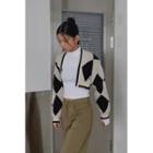 Wool Blend Argyle Bolero