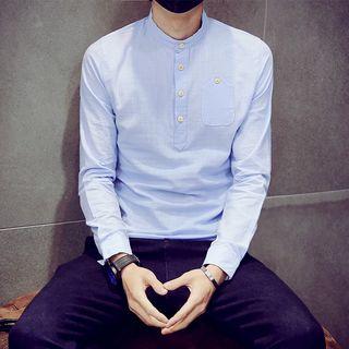 Long-sleeve Half Placket Top