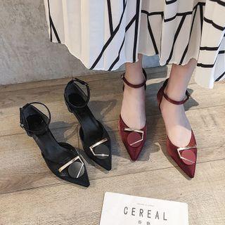 Geometric Kitten Heel Sandals