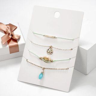 Set Of 4: Bracelet (assorted Designs) Gold - One Size