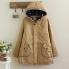 Embroidery Hooded Padded Coat