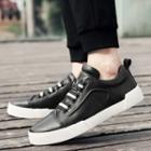 Faux-leather Striped Tape Sneakers