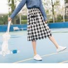 Double Pocket Plaid Skirt