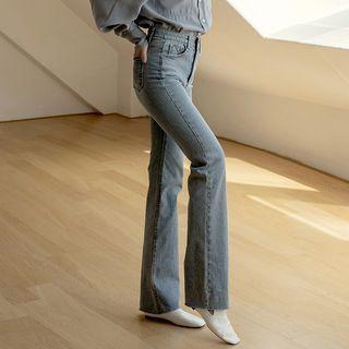 [edew] Distressed Boot-cut Jeans