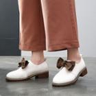 Faux Leather Block Heel Shoes