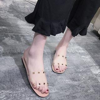 Transparent Studded Sandals