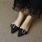 Cap-toe Buckled Slingback Pumps