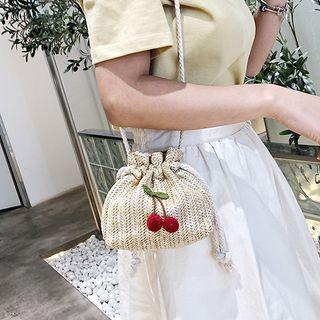 Cactus Print Drawstring Bucket Bag