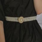 Faux Pearl Belt White - One Size