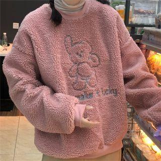 Crewneck Woolen Embroider Sweatshirt