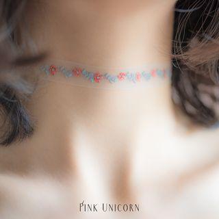 Flower Embroidered Choker