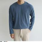 Round-neck Striped Ribbed Knit Top