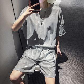 Glitter Elbow-sleeve T-shirt / Shorts