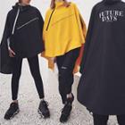 Couple Matching Lettering Hooded Poncho