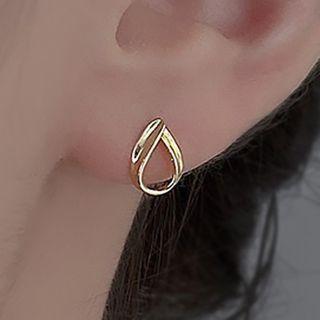 Water Drop Ear Stud 1 Pair - Gold - One Size