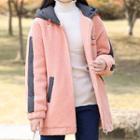 Color Block Faux-shearling Hooded Jacket