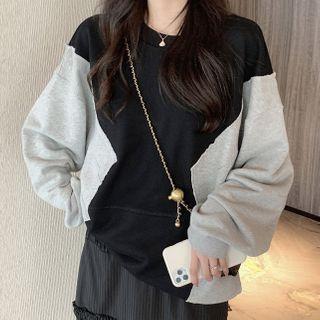 Two-tone Panel Pullover Black & Gray - One Size