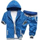 Set : Hooded Short-sleeve Jacket + Shorts
